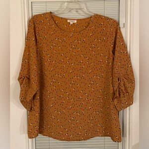 Andrew by Unit Dressy 3/4 Sleeve Detail Top Size L